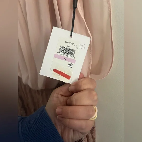 Calvin Klein Pink Sequin Blouson Dress Size 6 – Cocktail / Wedding Guest - Picture 5 of 8